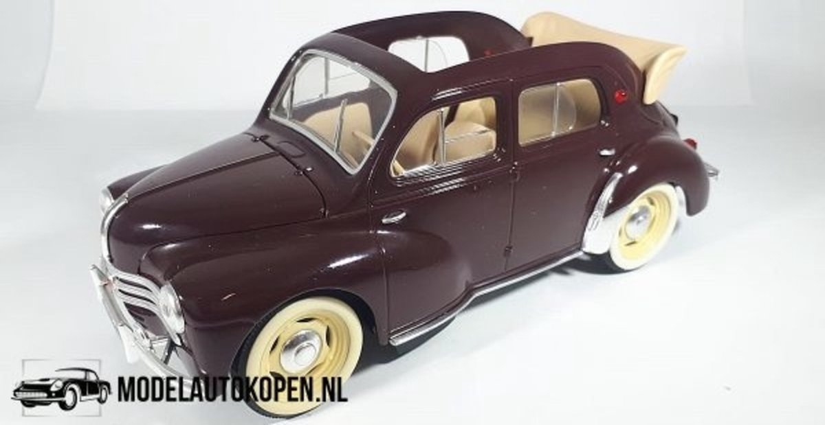 Renault 4 CV Cabriolet (Donkerrood) (21 cm) 1/18 Solido | Modelauto, Model auto, Schaalmodel, Miniatuurauto, Miniatuur autos